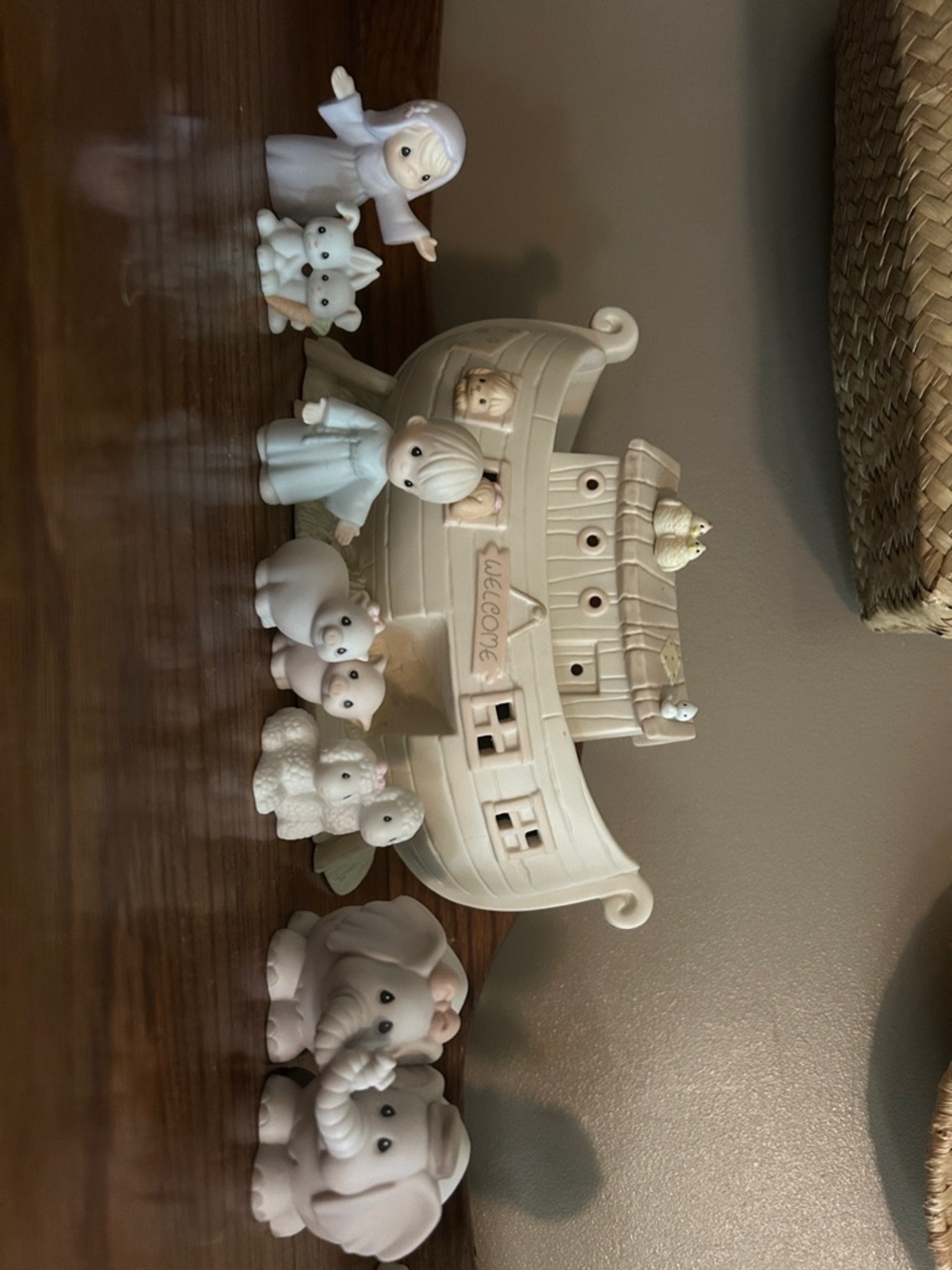 Precious Moments White and Cream Noah's Ark Figurine Set
